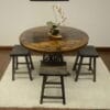 Reclaimed Threshing Floor with Adjustable Base Table